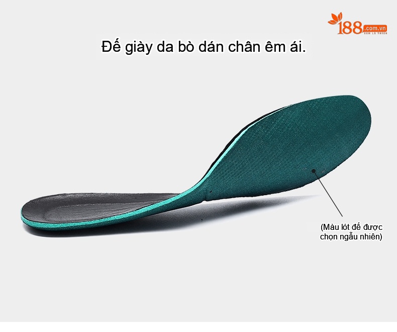 Giày Lười Nam Da Lộn Da Bò Chiều Cao Đế Khoảng 3cm Màu Đen, Xám, Nâu chi tiết 9