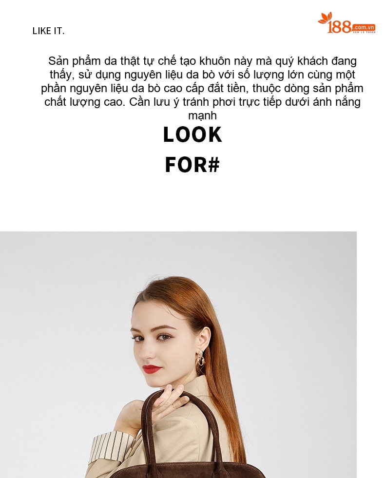 Túi Tote Nữ Da Bò Mờ Cao Cấp Quai Xách Tay Đeo Chéo Phong Cách Vintage Màu Nâu chi tiết 16