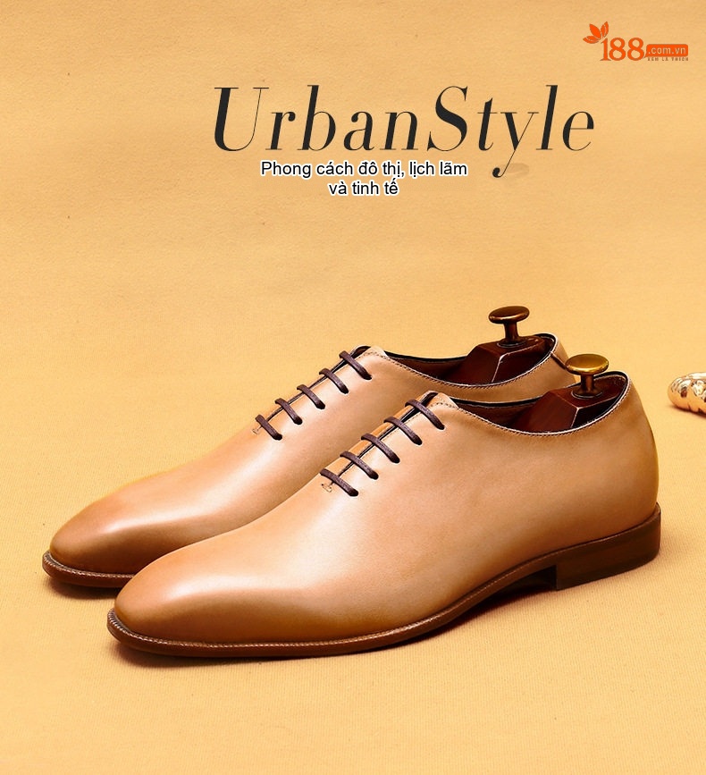 Giày Tây Oxford Buộc Dây Nam Da Bò Nguyên Tấm Chiều Cao Đế Khoảng 3cm Màu Xanh Lá, Nâu chi tiết 1