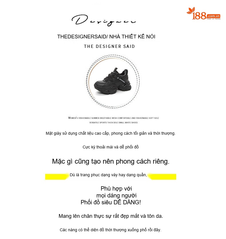 Giày thể thao nữ đế dày phong cách ulzzang, đế cao 5 cm chi tiết 4