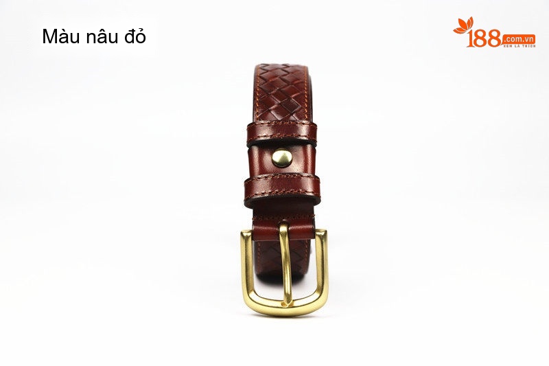 Thắt Lưng Nam Da Bò Đầu Khóa Kim Dệt Thủ Công Phong Cách Retro Màu Đen, Nâu, Đỏ chi tiết 17