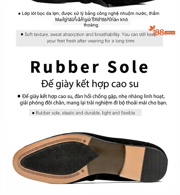 Giày Lười Nam Da Mờ Chiều Cao Đế Khoảng 2cm Thiết Kế Tua Rua Màu Be, Đen chi tiết 5