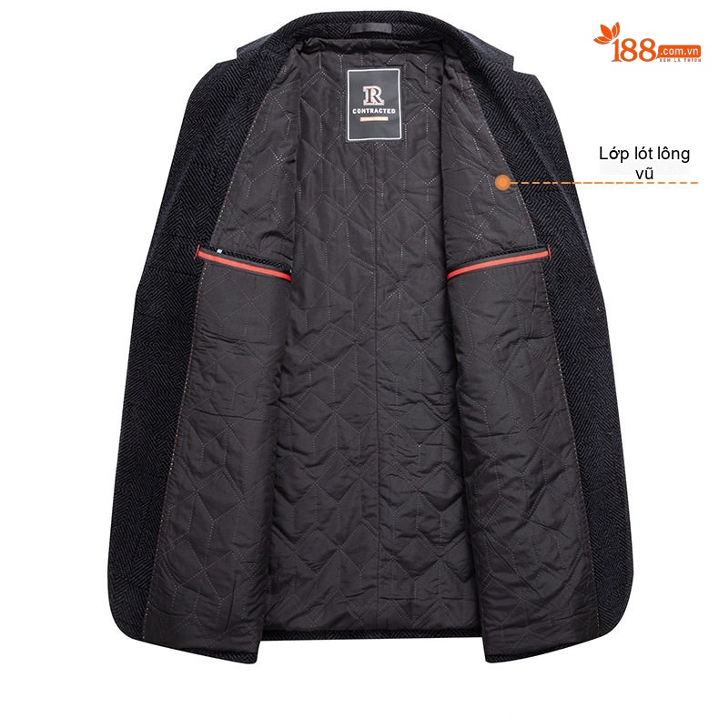 Áo Vest Nam Dáng Ôm Lót Cotton Dày Dặn Phong Cách Hàn Quốc Màu Xám Đen chi tiết 15