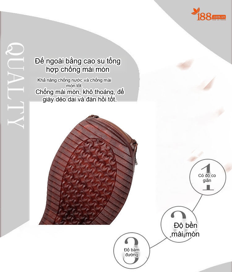 Dép Sandal Nữ Da Bò Quai Dán Hở Ngón Đế Xuồng Thoáng Khí Đế Cao 5cm - 6cm Màu Nâu, Kem chi tiết 4