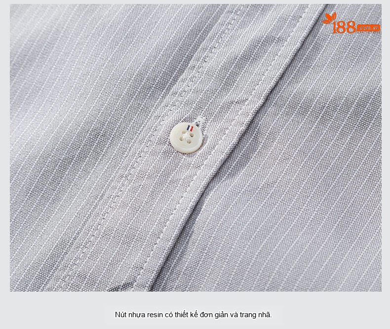 Áo Sơ Mi Nam Tay Dài Cotton Kẻ Sọc Cổ Trụ Form Slimfit Màu Xanh Dương, Trắng, Xám, Xanh... chi tiết 20