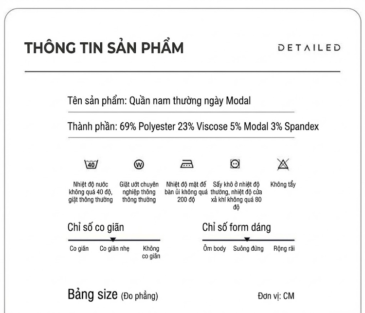 Quần Tây Nam Modal Dáng Suông Thoải Mái Màu Đen, Xám chi tiết 9