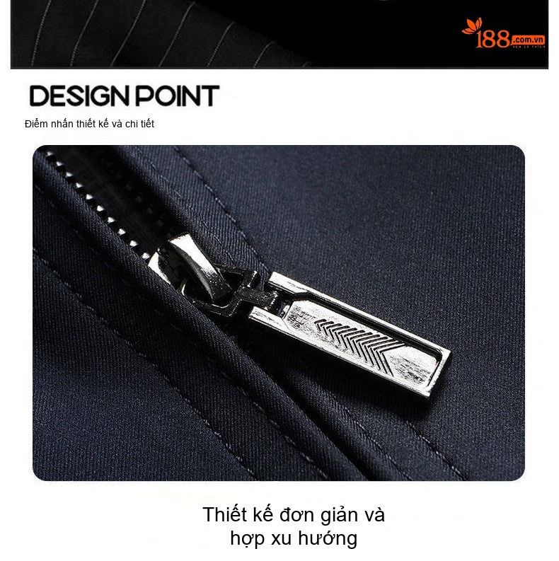 Áo Khoác Bomber Nam Cổ Bẻ Màu Đen, Xám, Xanh Navy chi tiết 10