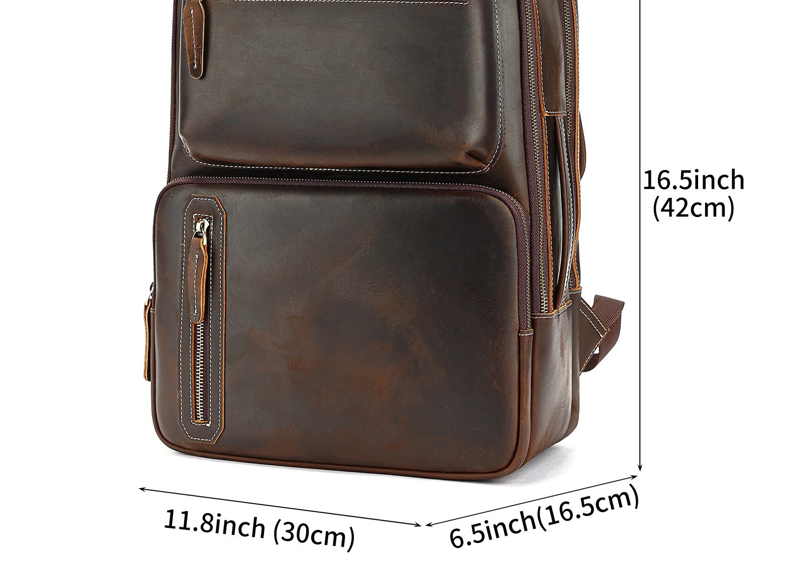 Balo Nam Da Bò Lớp Đầu MASIWEI Dung Tích Lớn Chống Sốc Đựng Laptop 16 inch Màu Nâu