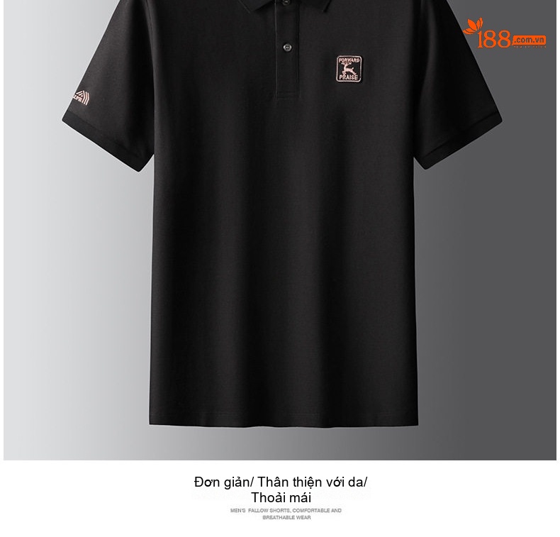Áo Thun Polo Nam Cotton Tay Ngắn Form Rộng Cổ Bẻ Màu Xám, Nâu, Đen, Xanh Navy... chi tiết 14