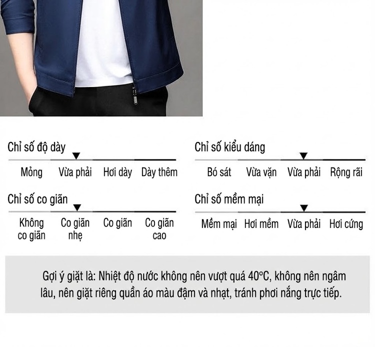 Áo Khoác Cổ Bẻ Nam Dáng Suông Màu Xanh Navy, Đen, Be chi tiết 6