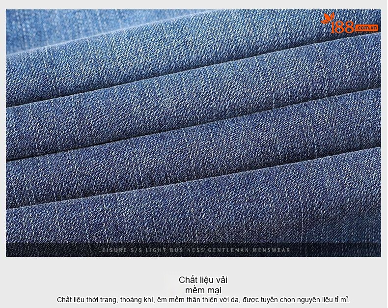 Quần Jean Nam Ống Suông Rộng Co Giãn Thoải Mái Màu Xanh, Xám chi tiết 28
