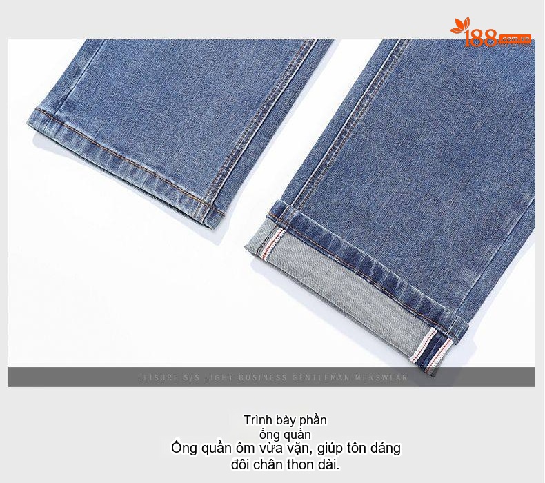 Quần Jean Nam Ống Suông Rộng Co Giãn Thoải Mái Màu Xanh, Xám chi tiết 29