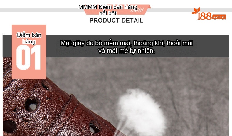Giày Boot Nữ Da Bò Lỗ Thoáng Khí Gót Xuồng Chiều Cao Đế Khoảng 4cm Màu Nâu, Đen chi tiết 4