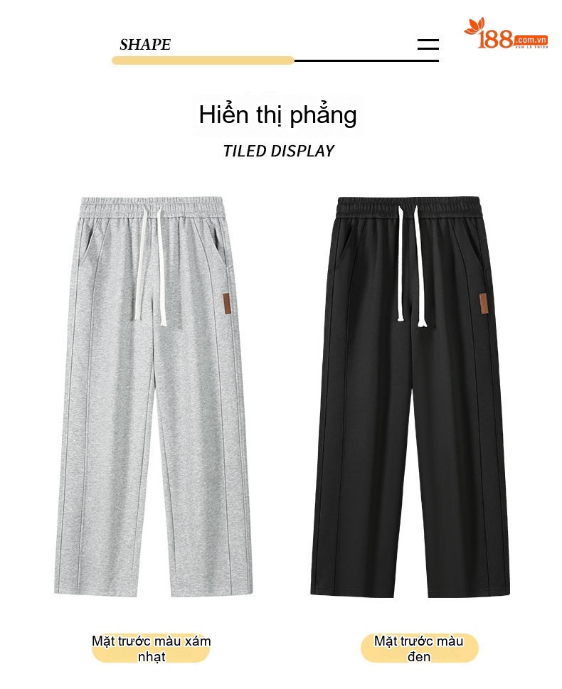 Quần Ống Rộng Nam Dáng Suông Phong Cách Hàn Quốc Màu Đen, Xám chi tiết 24