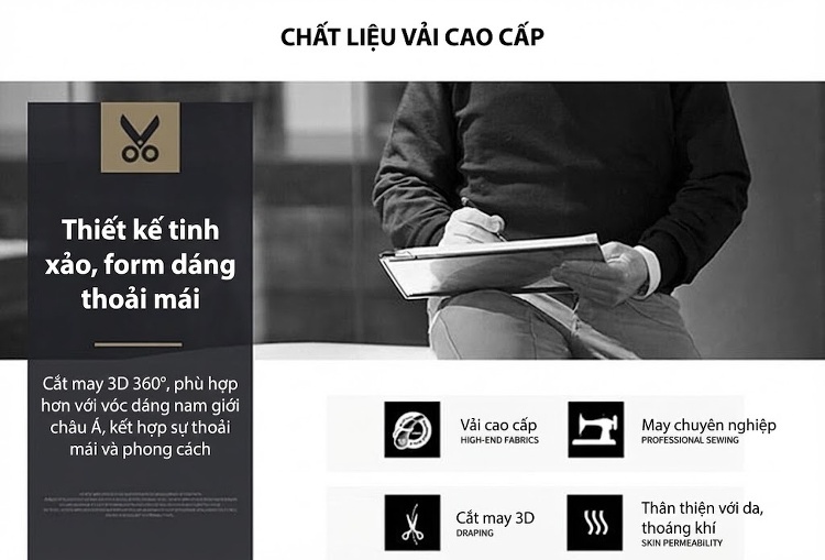 Áo Len Nam Dệt Kim Giả Hai Lớp Lót Lông Dày Dặn Cổ Bẻ Màu Xám, Xanh Dương, Xanh Lá, Đen... chi tiết 4