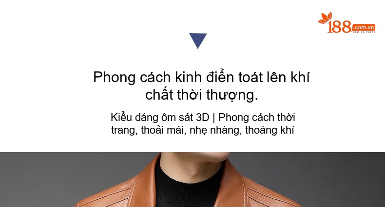 Áo Khoác Da Nam Có Lót Lông Cừu Cổ Bẻ Phong Cách Moto Màu Đen, Nâu chi tiết 1
