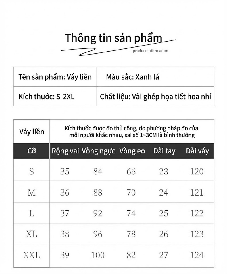 Váy Dài Nữ Xòe Nhẹ Tay Lỡ Họa Tiết Hoa Nhỏ Phong Cách Nữ Tính chi tiết 4