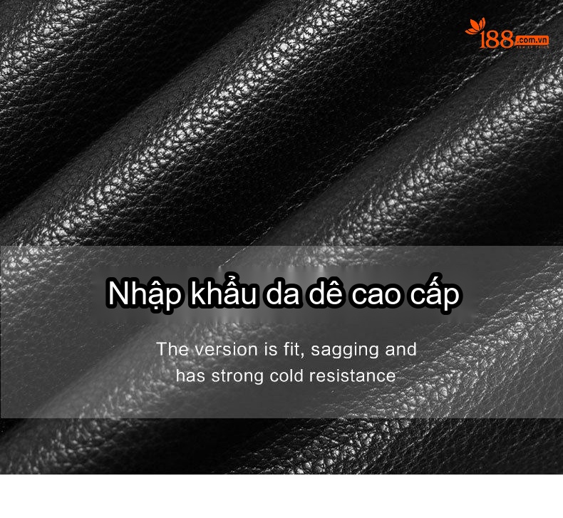Áo Khoác Da Thật Nam Da Dê Lớp Đầu Ngắn Tay Dài Cổ Bẻ Màu Đen chi tiết 2