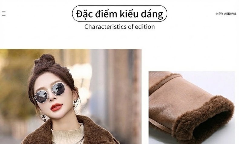 Áo Khoác Nữ Da Lộn Lông Cừu Non Dáng Ngắn Kiểu Motor Màu Kem, Nâu chi tiết 4