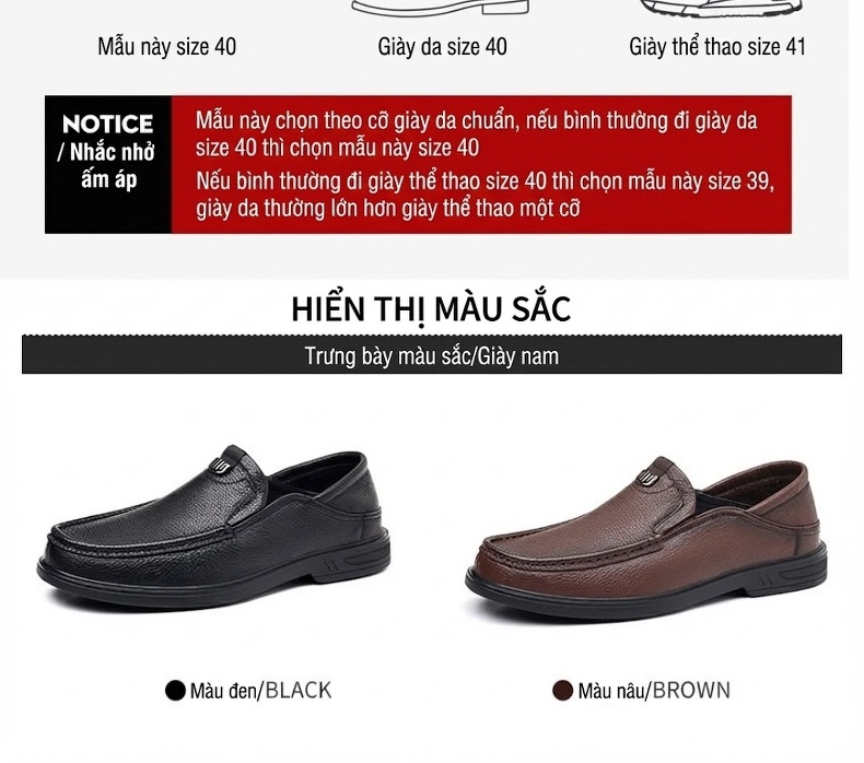Giày Lười Nam Da Cừu Chiều Cao Đế Khoảng 3cm Màu Đen, Nâu chi tiết 5