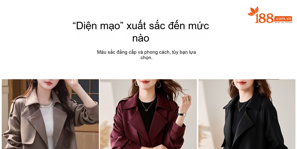 Áo Khoác Gió Nữ Dáng Dài Vừa Phong Cách Anh Quốc Thời Trang Thu Đông Màu Đỏ, Đen, Be chi tiết 15