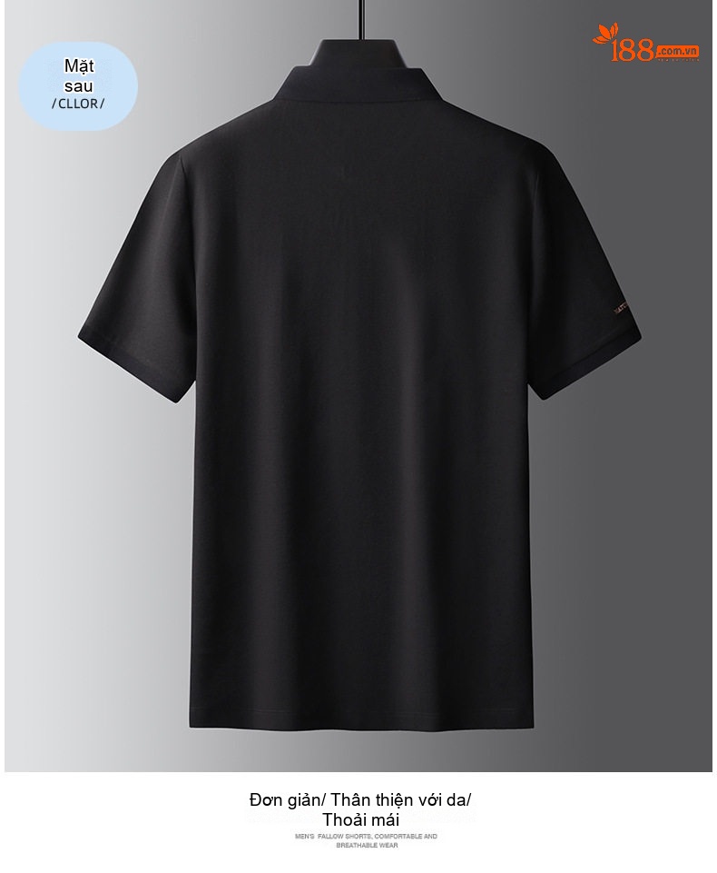 Áo Thun Polo Nam Cotton Tay Ngắn Form Rộng Cổ Bẻ Màu Xám, Nâu, Đen, Xanh Navy... chi tiết 15