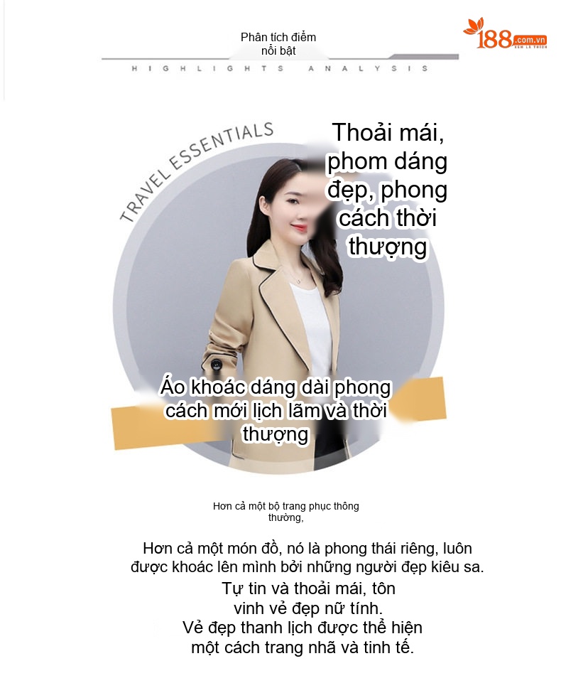 Áo Khoác Mangto Nữ Dáng Dài Thắt Eo Phong Cách Anh Quốc Thanh Lịch Màu Be, Hồng, Xanh chi tiết 4