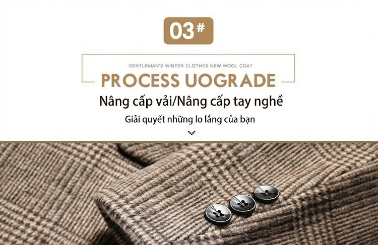 Áo Vest Nam Lông Cừu Kẻ Ô Kiểu Âu Thu Đông Màu Nâu, Xám chi tiết 27