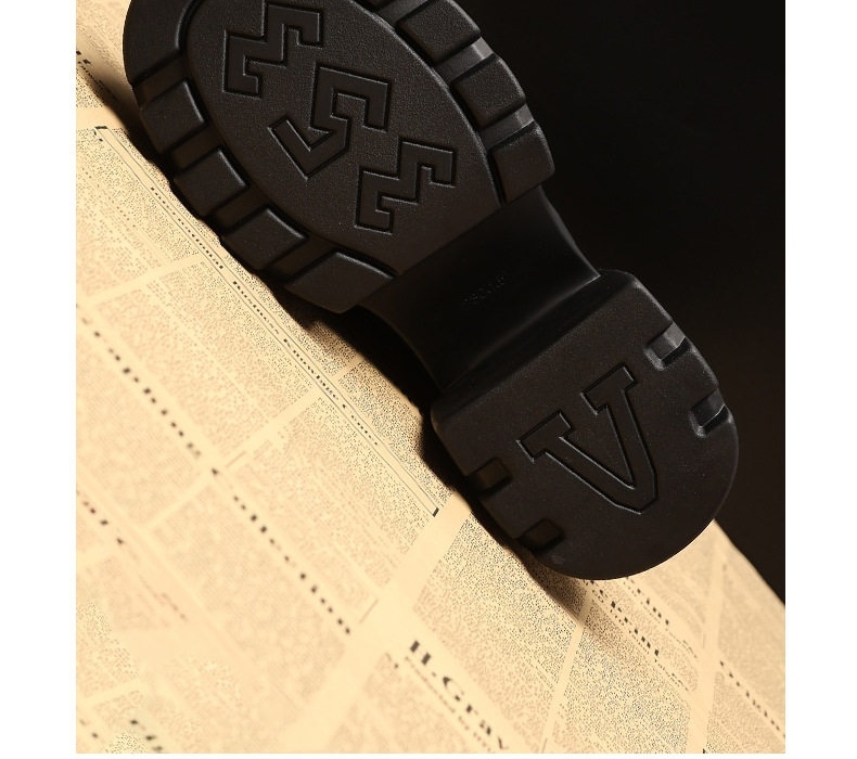 Giày Loafer Nữ Da Bóng Đế Cao Gót 8cm Màu Đen, Nâu chi tiết 11