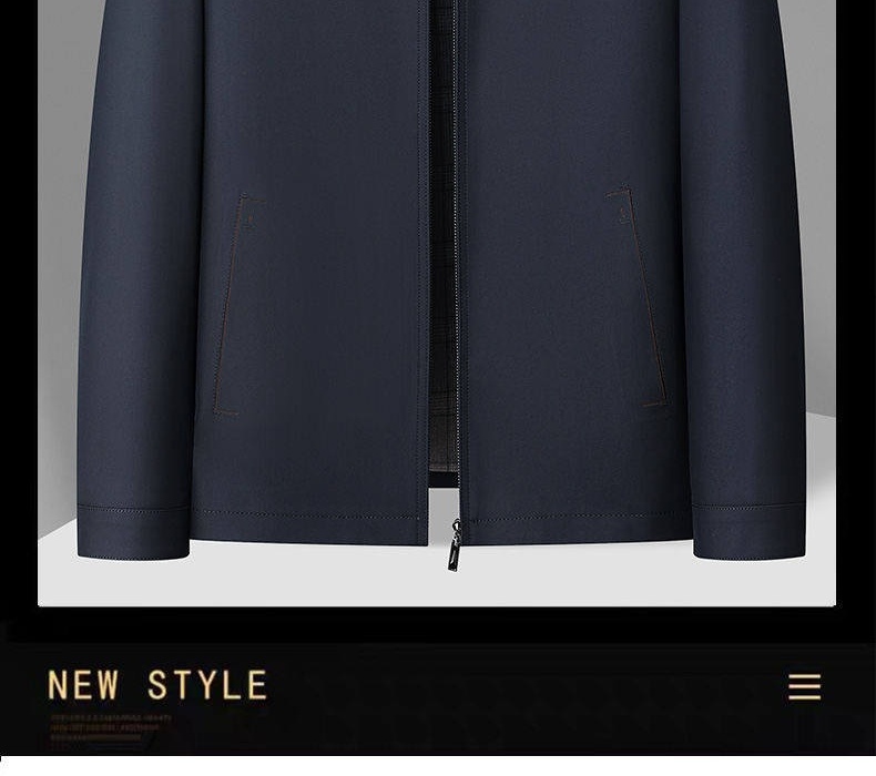 Áo Khoác Bomber Nam Cổ Bẻ Màu Đen, Xám, Xanh Navy chi tiết 2
