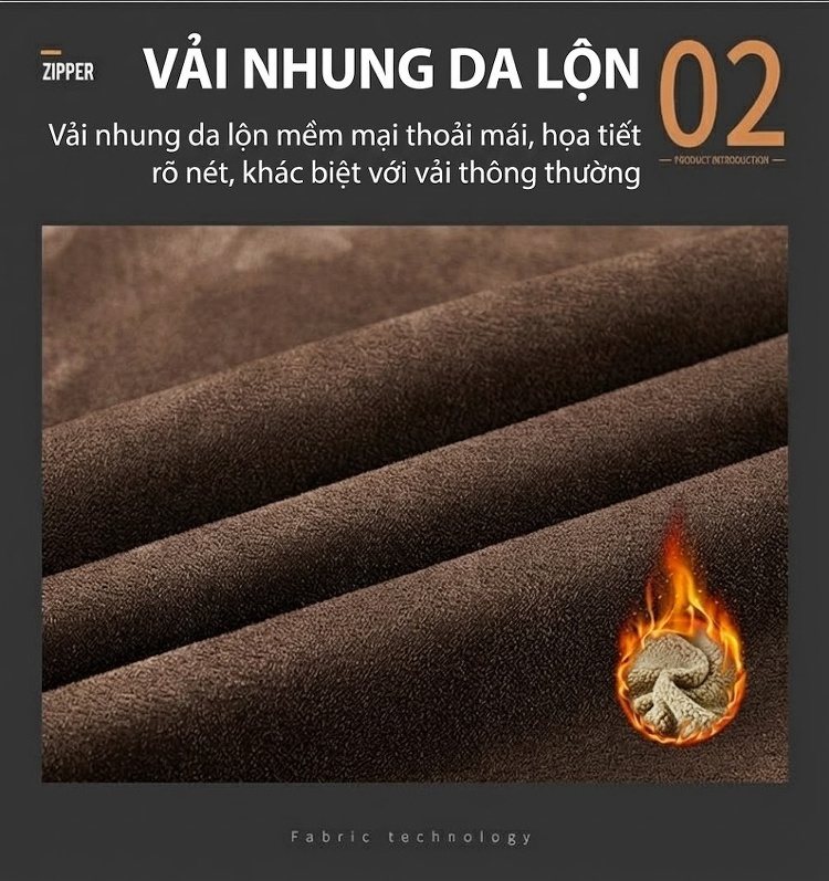 Áo Khoác Nhung Gân Tăm Nam Lông Cừu Non Dày Dặn Form Rộng Túi Hộp Màu Nâu, Vàng, Xám, Đen... chi tiết 5