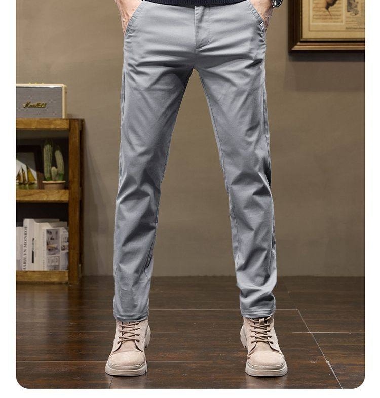 Quần Dài Nam Cotton Co Giãn Dáng Ôm Vừa Vặn Màu Đen, Xám chi tiết 17