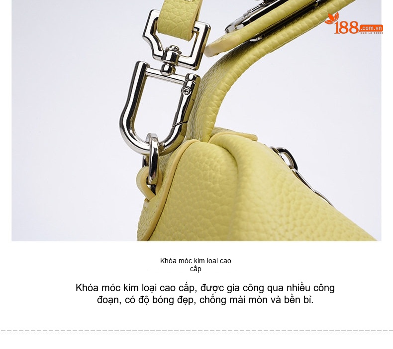 Túi Xách Nữ Da Mềm Mini Kiểu Hàn Quốc Đeo Vai, Đeo Chéo Màu Vàng, Xanh Dương, Nâu chi tiết 13