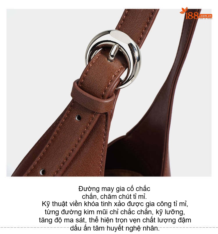 Túi Xách Nữ Da Mờ Retro Sức Chứa Lớn Đeo Vai Túi Tote Đeo Chéo Màu Nâu chi tiết 17