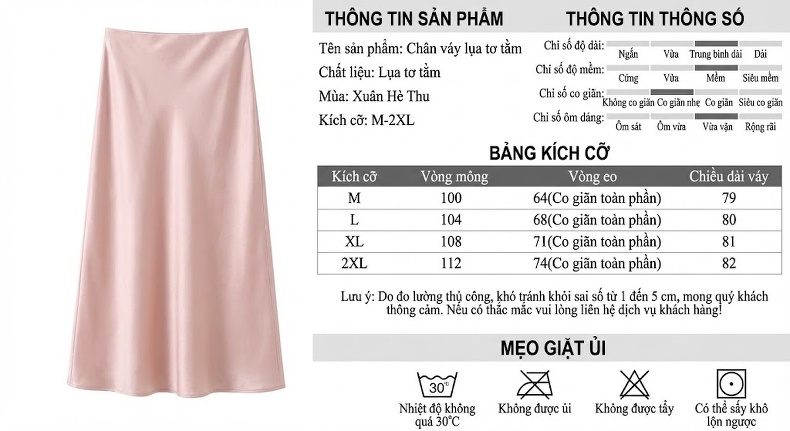 Chân Váy Nữ Lụa Tằm Bohemian Dáng Dài Cao Eo Thời Trang Màu Be chi tiết 5
