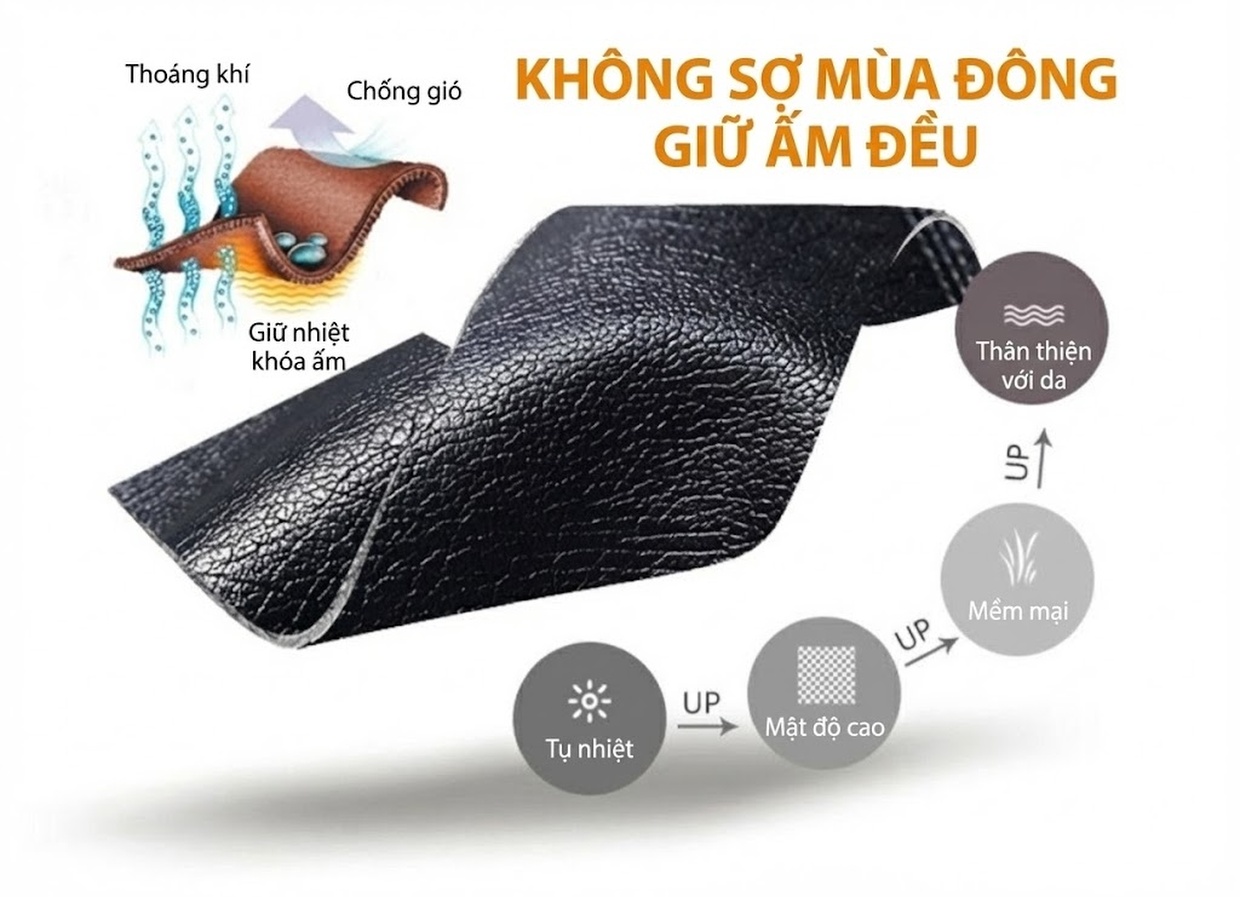 Áo Khoác Da PU Nữ Ngắn Tay Dáng Motor Biker Lót Lông Dày Ấm Màu Đen, Nâu chi tiết 15