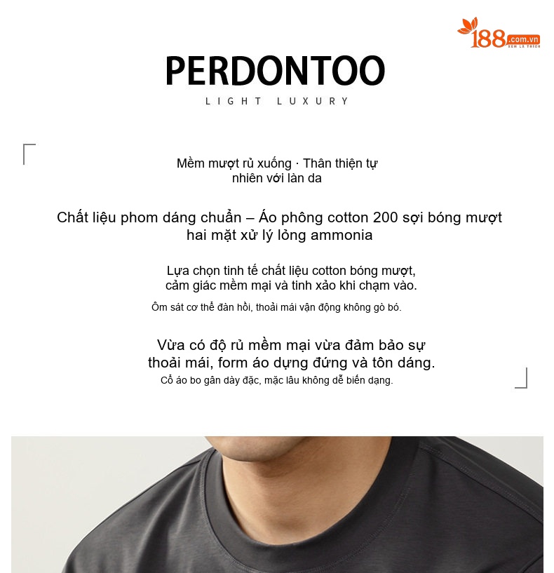 Áo Thun Dài Tay Nam Cotton Lụa Mềm Mịn Cao Cấp Màu Trắng, Đen, Xám chi tiết 1