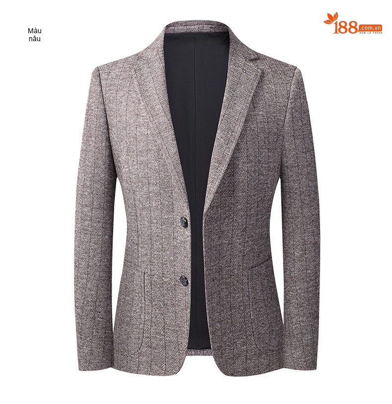 Áo Vest Nam Dệt Kim Lông Cừu Mỏng Dáng Ôm Phong Cách Thu Đông Màu Xám, Nâu chi tiết 15