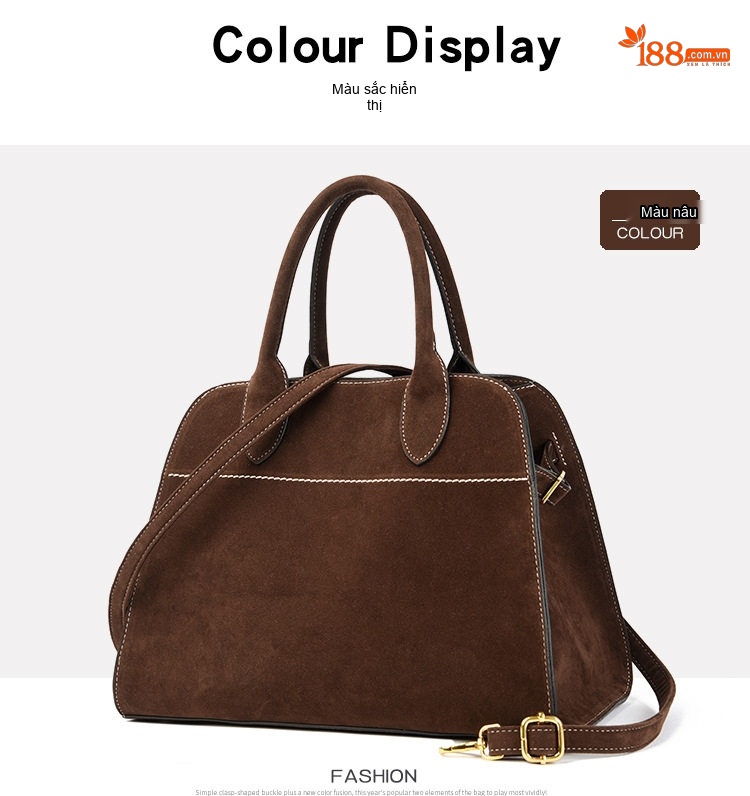 Túi Tote Nữ Da Mờ Phong Cách Retro Châu Âu, Túi Đeo Vai, Túi Xách Tay Công Sở Màu Đỏ, Nâu, Xám, Đen chi tiết 24