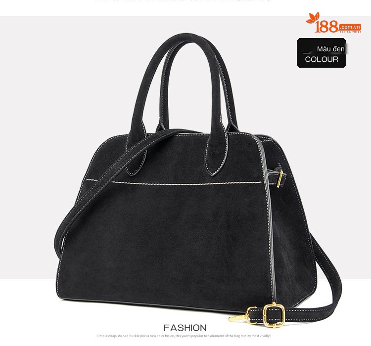 Túi Tote Nữ Da Mờ Phong Cách Retro Châu Âu, Túi Đeo Vai, Túi Xách Tay Công Sở Màu Đỏ, Nâu, Xám, Đen chi tiết 25
