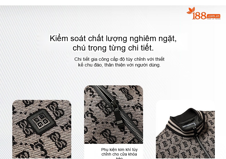 Áo Khoác Bomber Nam Chần Bông Dày Dặn Phong Cách Thời Trang Trung Niên Màu Xám, Đen chi tiết 11