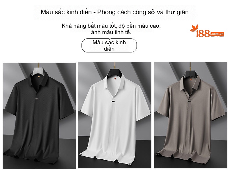 Áo Thun Cổ Bẻ Nam Tay Ngắn Form Rộng Thoáng Mát Màu Đen, Xám, Trắng chi tiết 16