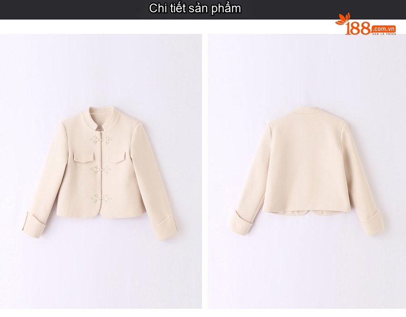 Áo Khoác Lông Cừu Cổ Tàu Tay Lỡ Khuy Nút Phong Cách Trung Hoa Màu Be, Nâu, Đỏ chi tiết 33