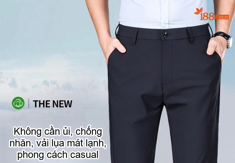 Quần Dài Nam Dáng Ôm Vừa Vặn Giữ Ấm Màu Đen chi tiết 20