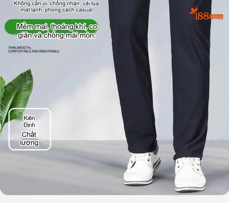 Quần Dài Nam Dáng Ôm Vừa Vặn Giữ Ấm Màu Đen chi tiết 21