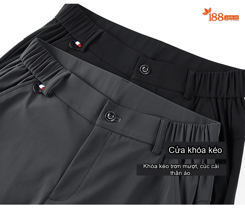 Quần Dài Nam Ống Đứng Lưng Thun Co Giãn Mùa Hè Thoáng Mát Màu Đen, Xám chi tiết 10