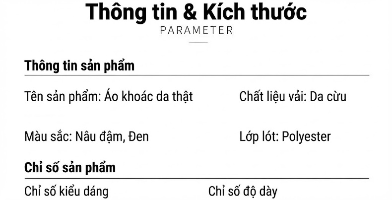 Áo Khoác Da Cừu Nam Cổ Bẻ Khóa Kéo Phong Cách Doanh Nhân Màu Đen, Nâu chi tiết 6