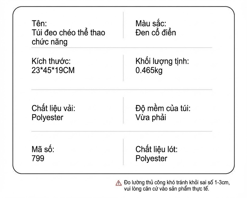 Túi Đeo Chéo Nam Nữ Vải Dệt Phong Cách Nhật Bản, Túi Đeo Vai Đa Năng, Túi Du Lịch Chống Thấm Nước Màu Đen chi tiết 18