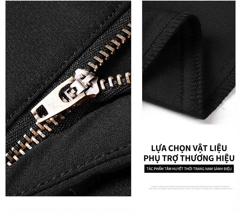 Quần Âu Nam Dáng Suông Lót Lông Dày Dặn Màu Đen chi tiết 12