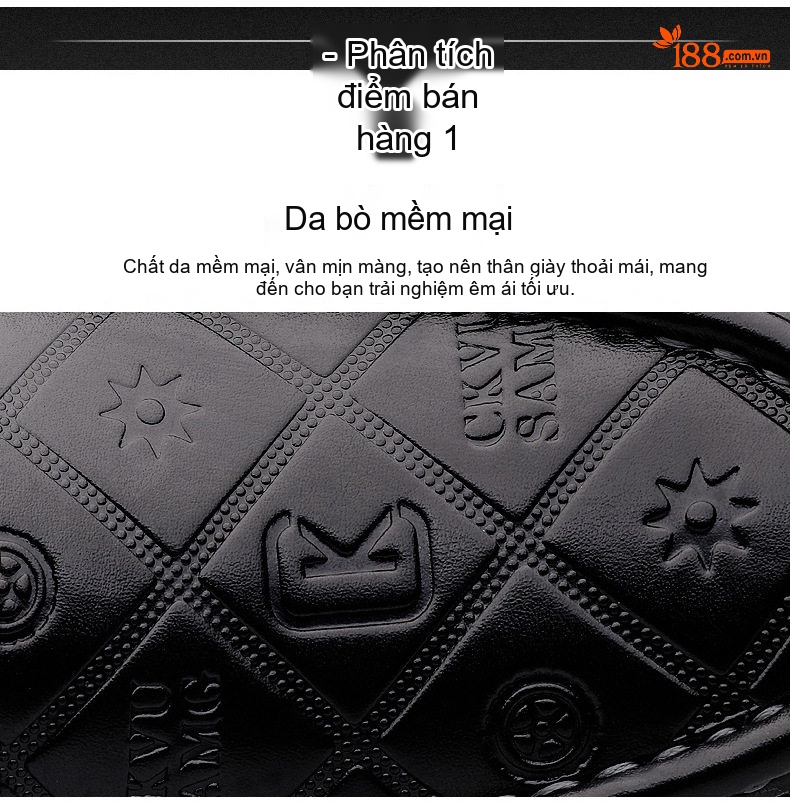 Giày Lười Nam Da Thật Cao Cấp Chiều Cao Đế Khoảng 2cm Màu Đen, Trắng, Xanh Navy chi tiết 10
